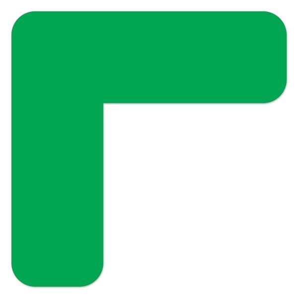 Ergomat DuraStripe Xtreme 4inx4inx1in 90 degrees Angle Rounded Corners Green, 80PK DSX-CR4-G-KIT - main